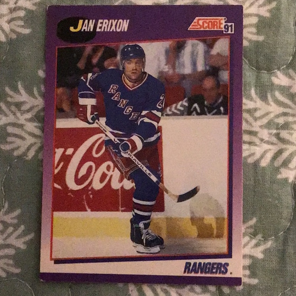 New York RANGERS Jan Erixon, HOCKEY CARD, SCORE ‘91